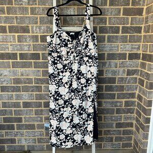 NWT Abercrombie & Fitch maxi sundress floral black smocked back XL